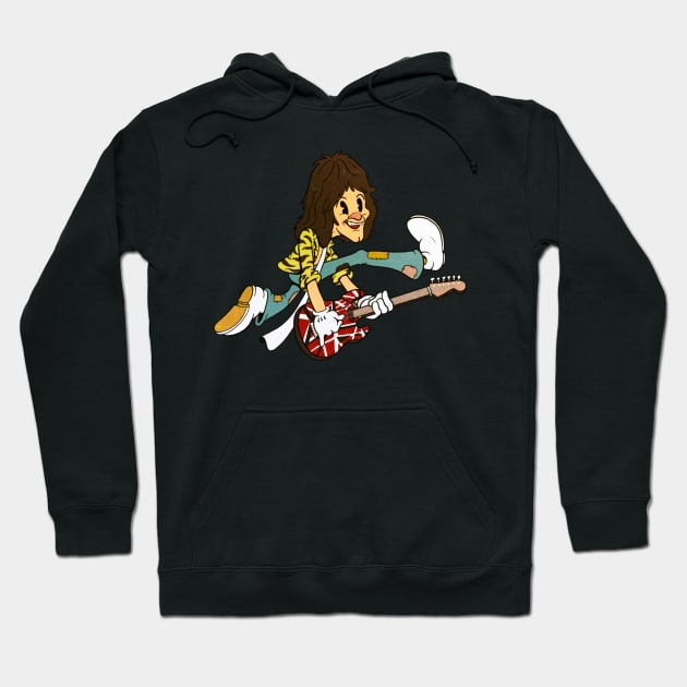 Eddie Van Halen 1930s rubberhose cuphead cartoon style Hoodie by Kevcraven